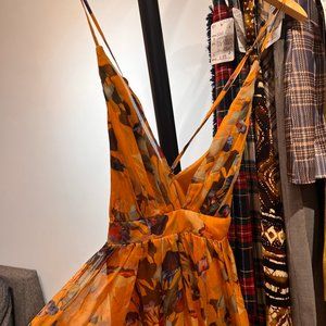 Golden Yellow Floral Maxi Dress